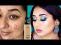 How to Hide Black Scars, Full Coverage Foundation Routine with Drugstore Products Hindi