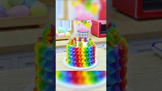 Sweet Twin Cake! #shorts #cake #minicake #smallcake #miniature #mini #cakes #rainbowcake #creamcake