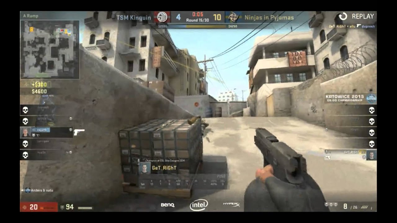 CS:GO - Get_RiGhT LAST SECOND CLUTCH vs TSM @ESL ONE Katowice 2015