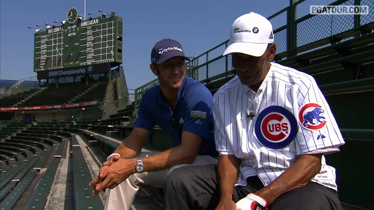 Dustin Johnson and Ernie Banks Tee it Up at Wrigley Field 