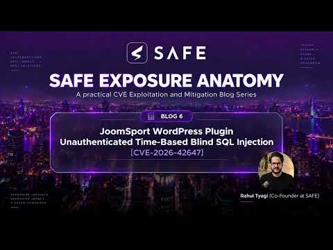 CVE-2026-42647 JoomSport SQL Injection Explained | WordPress Critical Vulnerability | CTEM | Blog 6