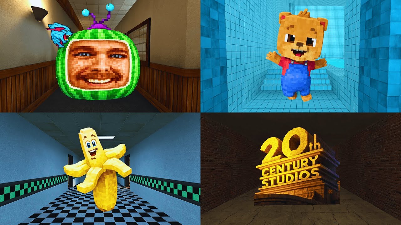 Minecraft Murals V4 l MINECRAFTIFIED NEXTBOTS Compilation l Garry's Mod Chase