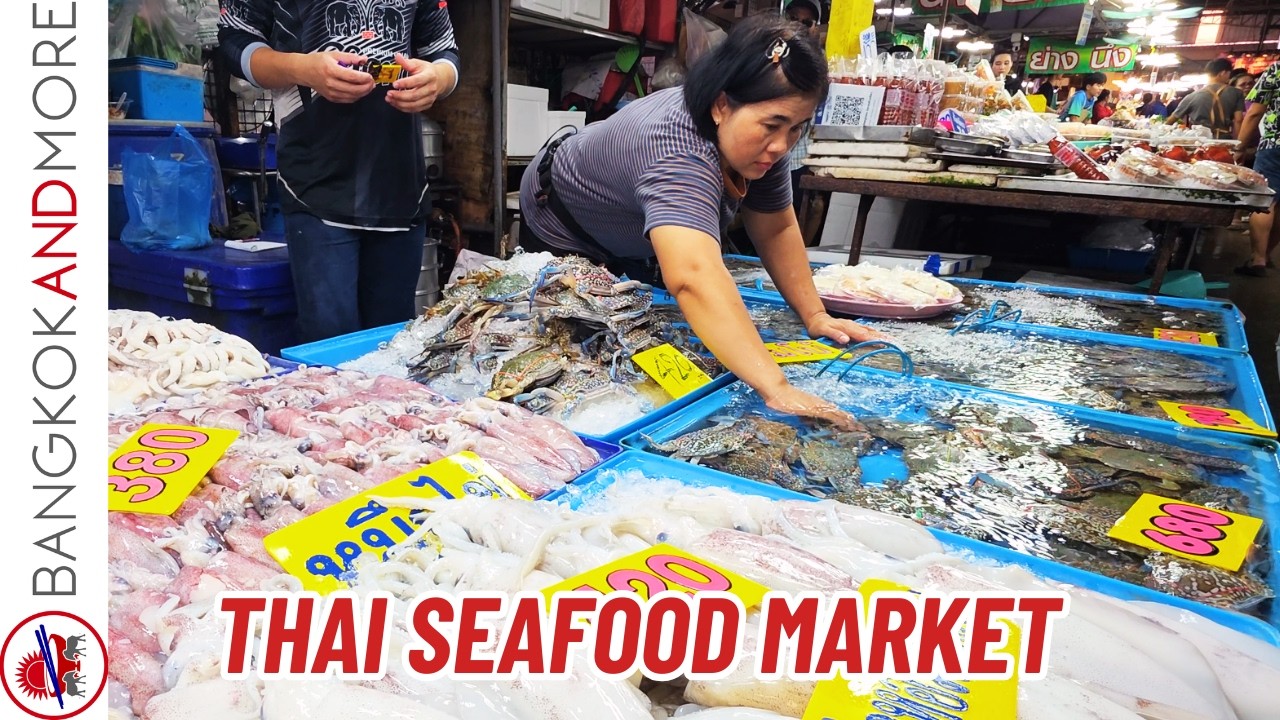 PEACEFUL Thai Coastal Seafood Market 🦞 | 30 Min Beach Market Ambience (Ang Sila) 