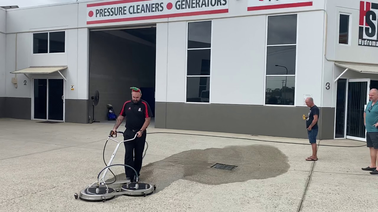 Two Mosmatic Surface Cleaners operates by one man