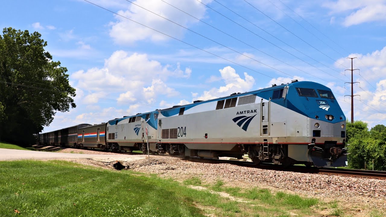 Over 8 Hour Lake Amtrak Southwest Chief #4 Shawnee, KS 7-7-19 1:58pm