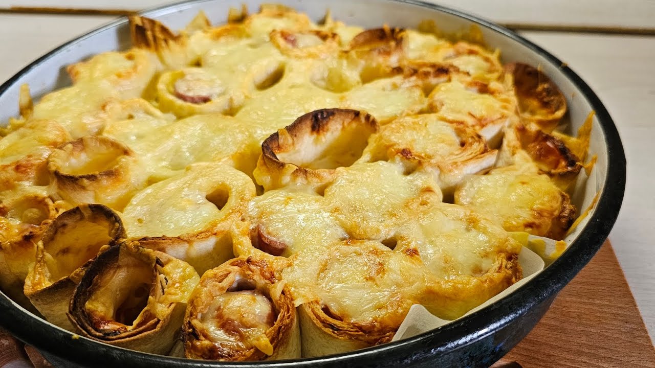 Virsle rolovane u tortilji,zapecene u rerni... Brzi obrok