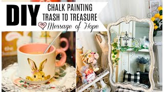 DIY TRASH TO TREASURE CHALK PAINTING A THRIFT STORE MIRROR💖\\