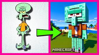 SpongeBob Characters Turn Into Minecraft Skins! 😱🧱 | ALL Characters 🎮