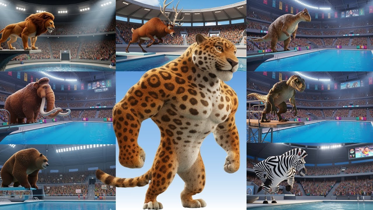 ABC Prehistoric Animal Athlete Song | Fantasy Olympic Swimming Animals 🦖 |  GogoBeats TV