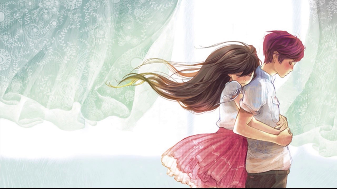 Рисунок парень и девушка смотрят друг на друга