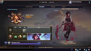 Smite Patch RWBY Battlepass 5 All items, All Levels Free and Paid Path