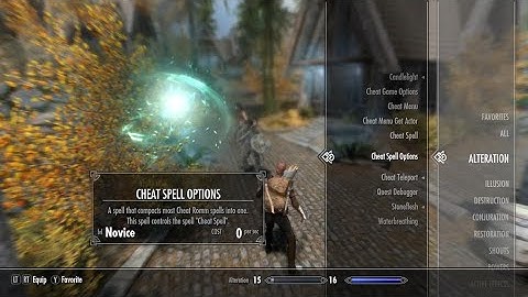 Cheat Room Mod, Cheat Spell Options - Skyrim, The Elder Scrolls V