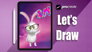 How to Draw Cute Bunny🐰 |Digitalart with iPad Pro | #Procreate #ipadpro #digitalart screenshot 1
