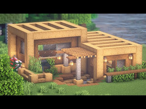 Mini casa moderna de madeira #fy #fyp #minecraft