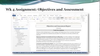 EDCI 572 Week 4: Objectives Assessment Assignment Guidelines