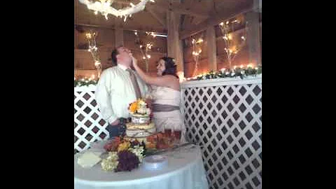 Assault with a epic cake slap from the groom