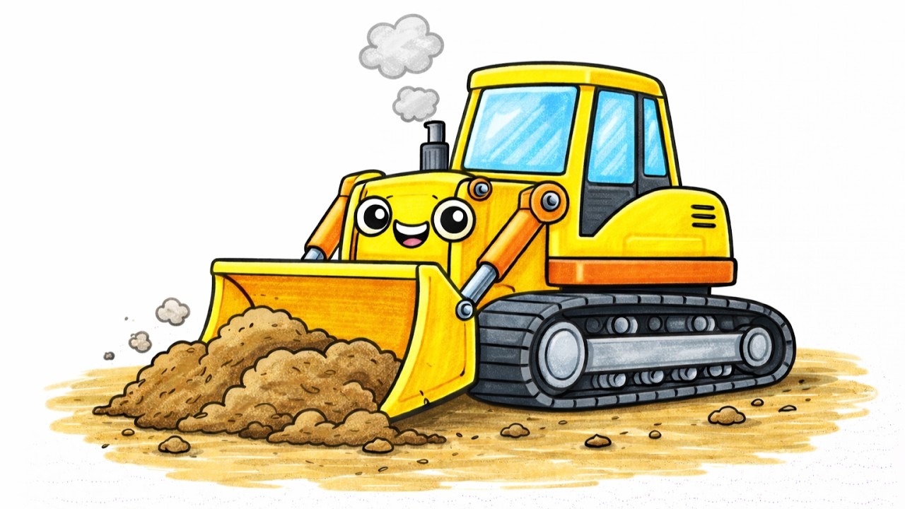 🚜 Easy Bulldozer Drawing for Kids | Let’s Draw a Bulldozer! | How to Draw a Bulldozer✏️