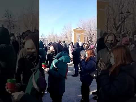 Задержание на митинге в Оренбурге 31 января 2021