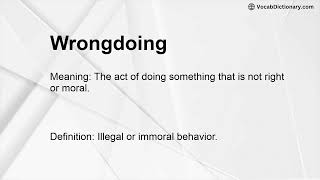 Wrongdoing Meaning