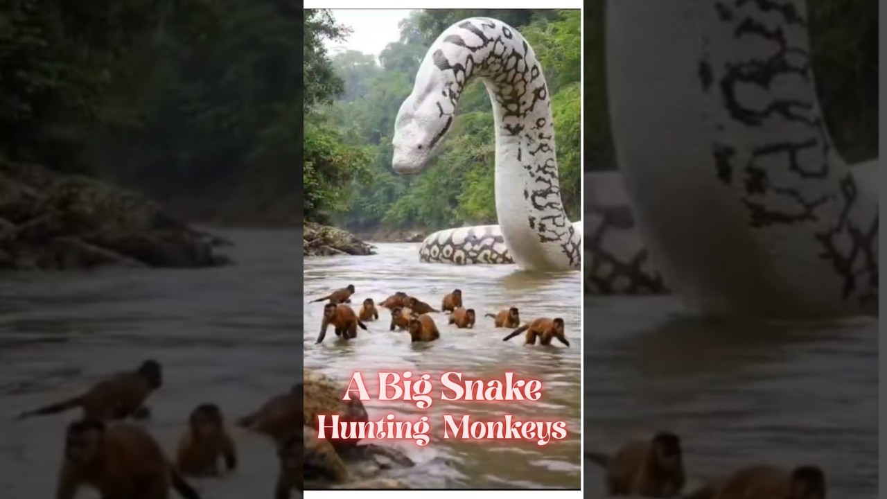 A Big Snake Hunting Monkeys 