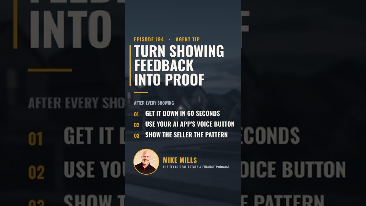 Turn Showing Feedback Into Proof #realtortips #realestateagent
