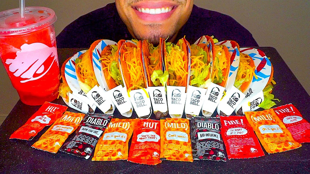 ASMR TACO BELL 10 DORITOS LOCOS CHALLENGE MUKBANG | EATING SHOW | CRUNCHY MOUTH SOUNDS *NO TALKING*