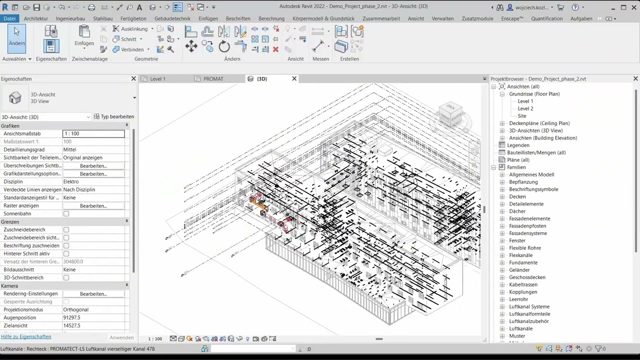 BIM Promat Konstruktion 478 - Bekleidung für Stahlblech-Lüftungsleitungen - Teil 2