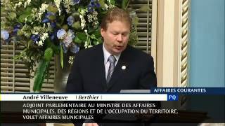 Déclaration Du Député De Berthier André Villeneuve Sur Léconomie Sociale