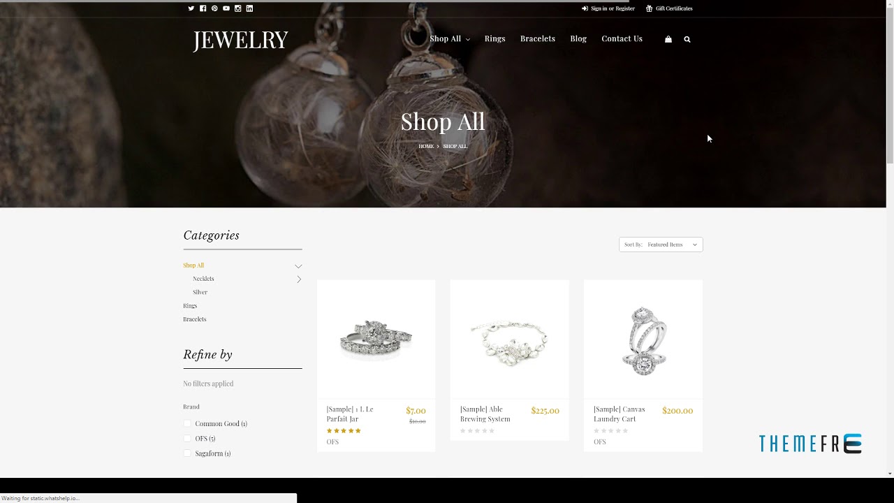 Jewelry Responsive Parallax BigCommerce Theme - Stencil Framework