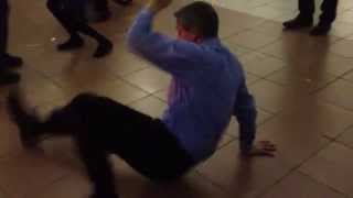 40 year old dad break dancing and doing the worm at Daddy/Daughter dance
