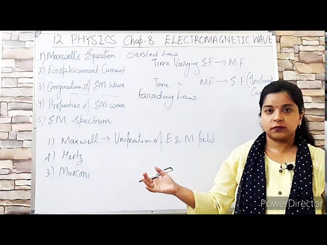 12 Physics Chap8|| Electromagnetic Wave Part 01|| Maxwell Electromagnetic Eq., Displacement Current
