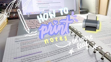 🖨 how to PRINT notes on a loose leaf paper 📝