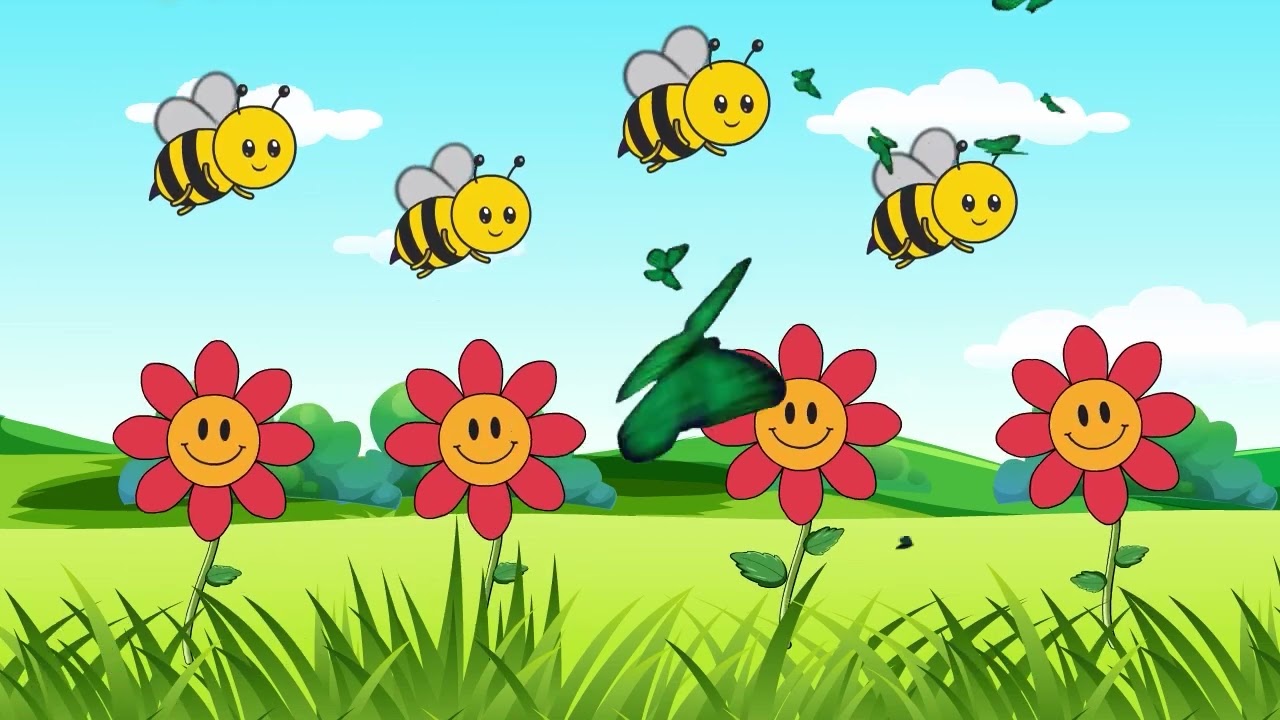 Number 4 Song | Four Flowers And Four Bees | Nursery Rhymes | Learn to Count