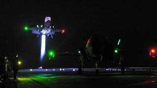 Night F-35B Lighting II and F/A-18 Flight Operations in the CENTCOM AOR