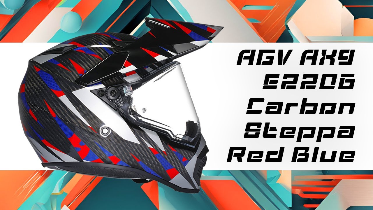 AGV AX9 E2206 カーボン ステッパ ヘルメット レッド ブルー 