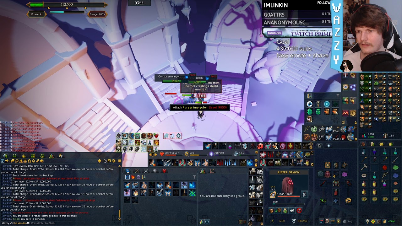 INVISIBLE TELOS BUG  at 700% enrage vs Wazzy