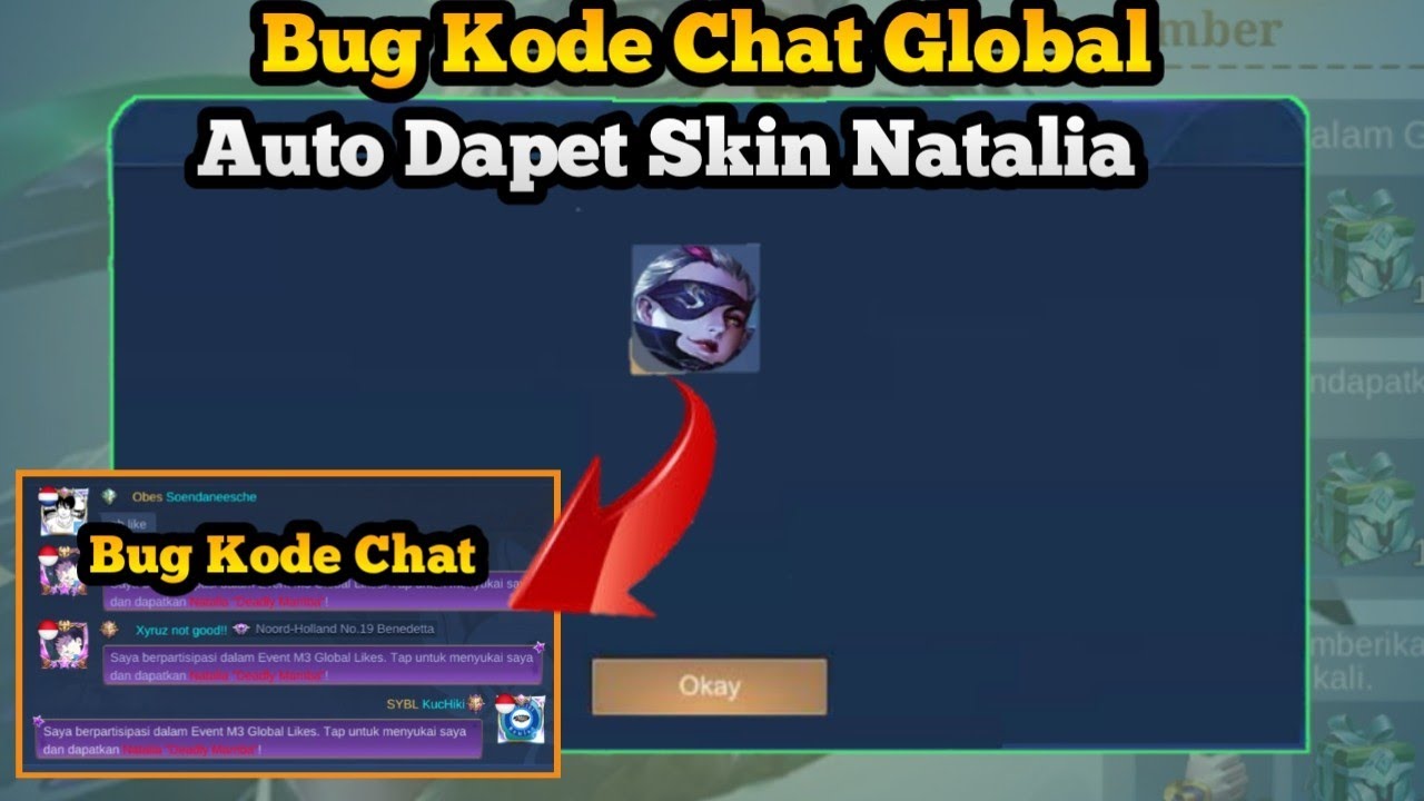 Bug Terbaru !!! Bug Kode Chat Global Untuk Mendapatkan Skin Natalia Gratis Dari Event M3 Global Like