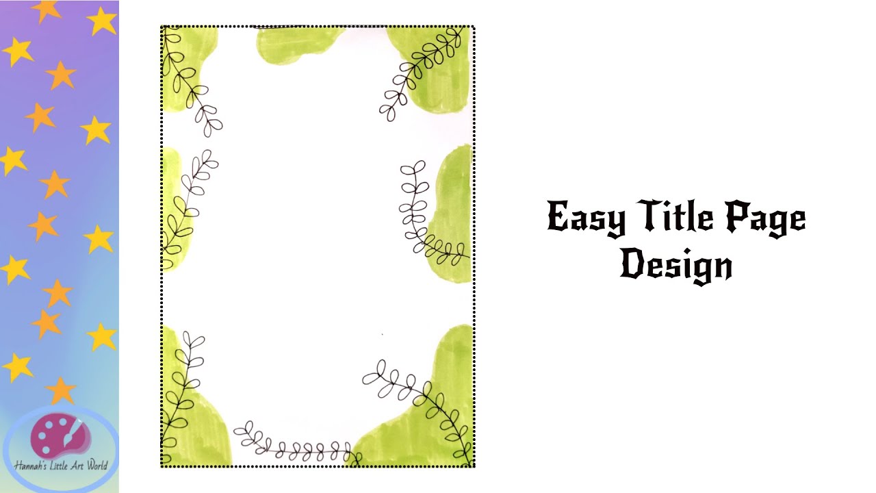 Easy Project Title Page Design for kids 