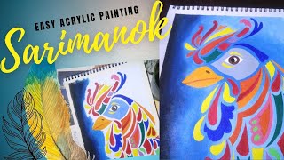 Easy Acrylic Painting | Sarimanok | Philippine Mythical Creature | Time-lapse