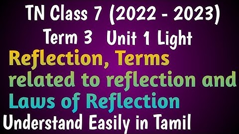 Reflection, Terms related to Reflection and Laws of Reflection| Class 7 Term 3 Unit 1 Light