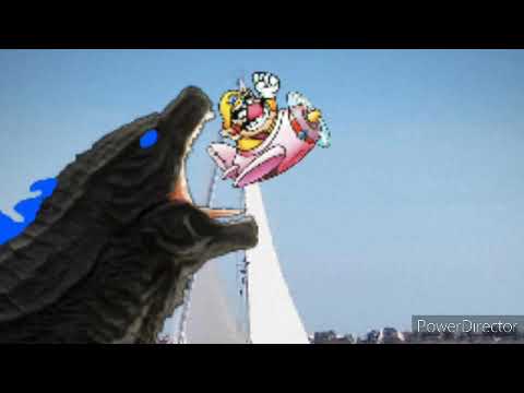 Wario gets hit by Godzilla's atomic breath while flying and dies.mp3