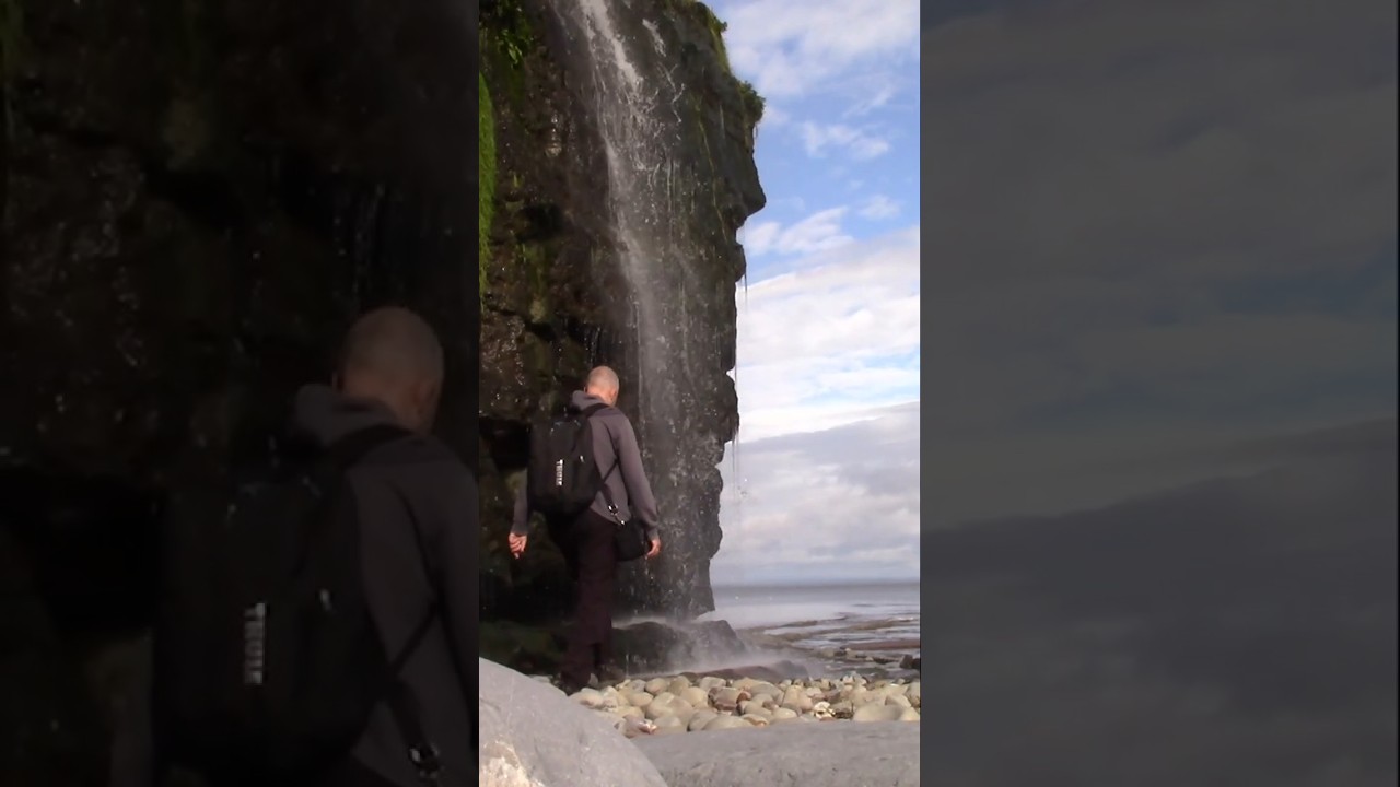 St Audries bay waterfall. Somerset