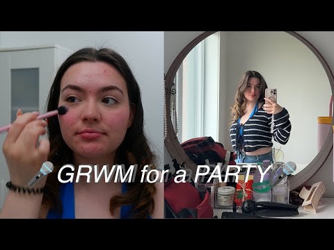 GRWM for a birthday party - skincare, makeup and karaoke 🎤