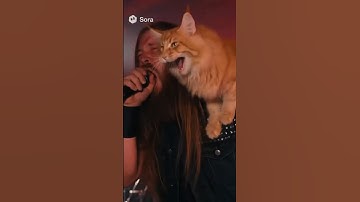 Sora 2 Cat Sings at a Metal Concert