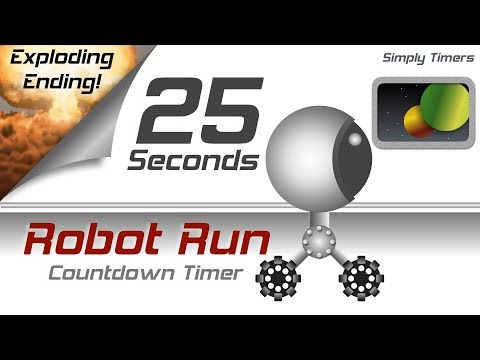 25 sec racing robot countdown timer with exploding ending