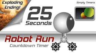 25 sec racing robot countdown timer with exploding ending