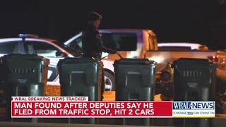 Man found after deputies say he fled from traffic stop, hit 2 cars