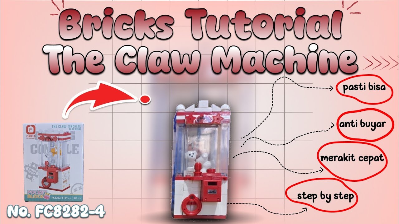 HOW TO BUILD NANO BLOCKS MINI LEGO BRICKS POCKET FORANGE GAME ARCADE SERIES NO.FC8282-4 CLAW MACHINE