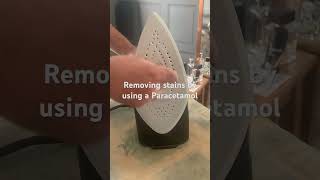 Removing stains life hack from a Steam Iron using Paracetamol