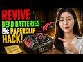 Revive Your Dying Power Tool Batteries Using This Simple 5 Cent Paperclip Jumper Trick